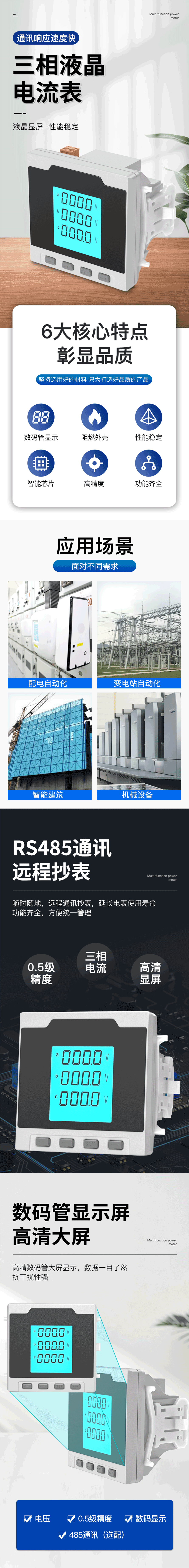三相液晶电流表 SJD80-3AI/Y详情图 1
